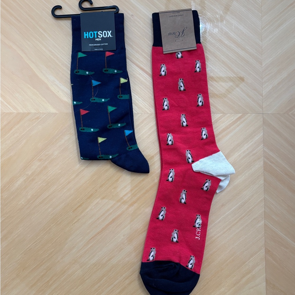 Hot Sox Men's Patterned Socks - Red and Blue